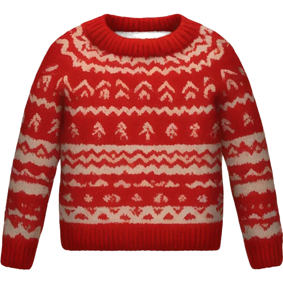 red Fair Isle sweater emoji