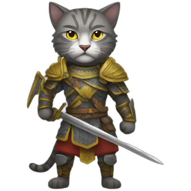 Make a drawing of a ukraine cat warrior emoji