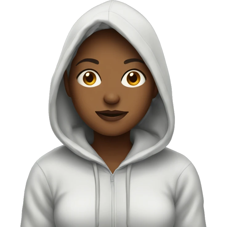 women in hoodie emoji