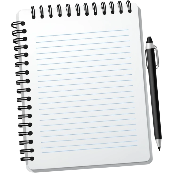 notebook with notes, simple, clear, no text emoji