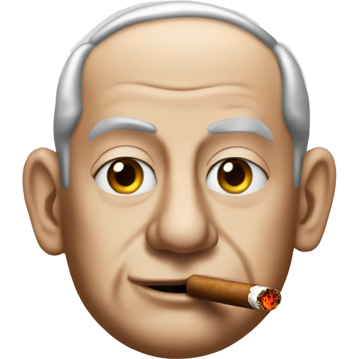 Benjamin Netanyahu smokes a cigar emoji