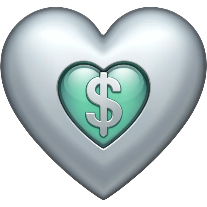 white heart with a dollars border emoji