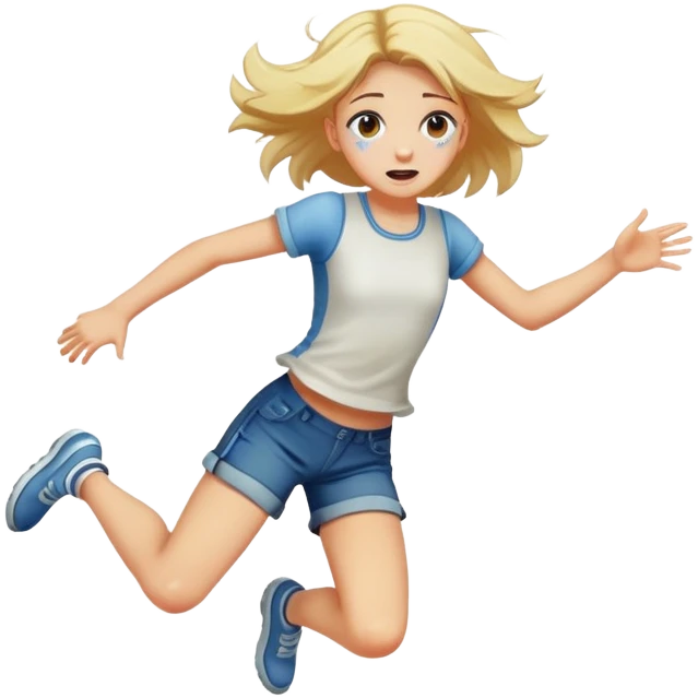 Girl distressed jumping emoji