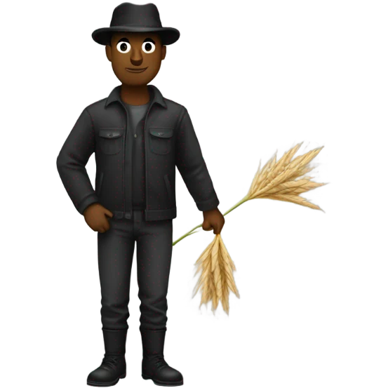 Homme noir au champs  emoji