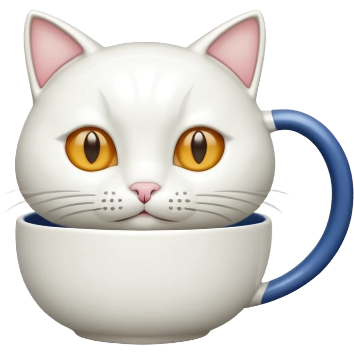 white cat ceramic tea cup emoji