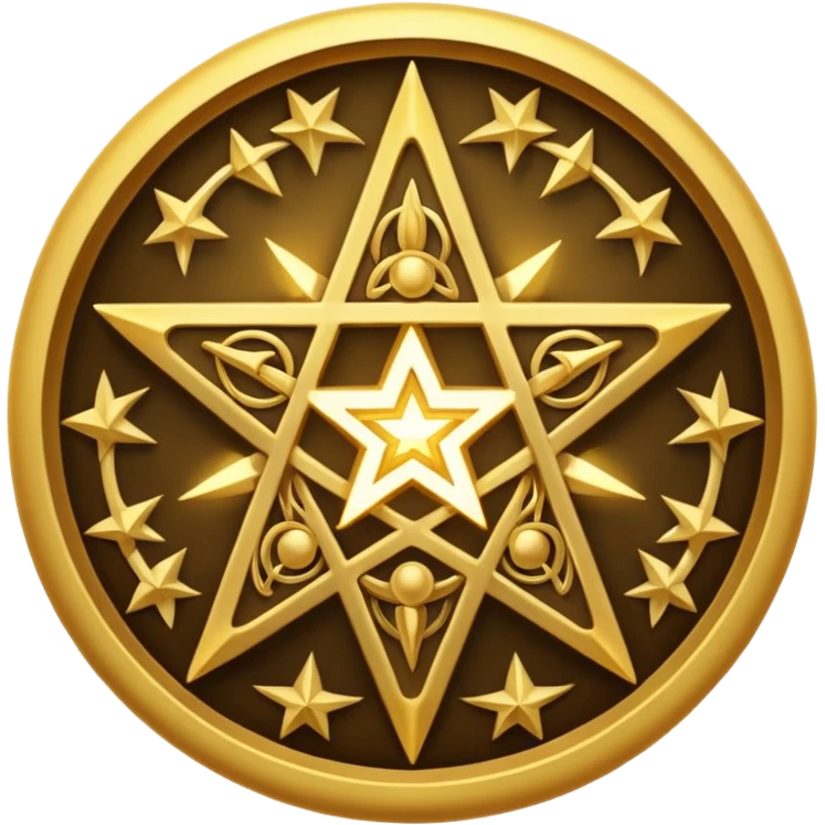 tetragrammaton star, mystical, glowing emoji