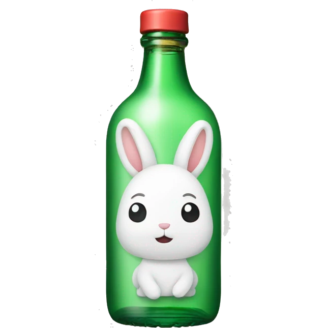 soju bottle with a rabbit on front emoji