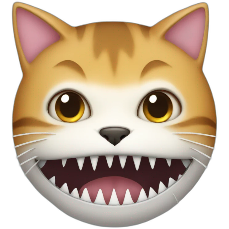 shark mouth with a cat inside emoji