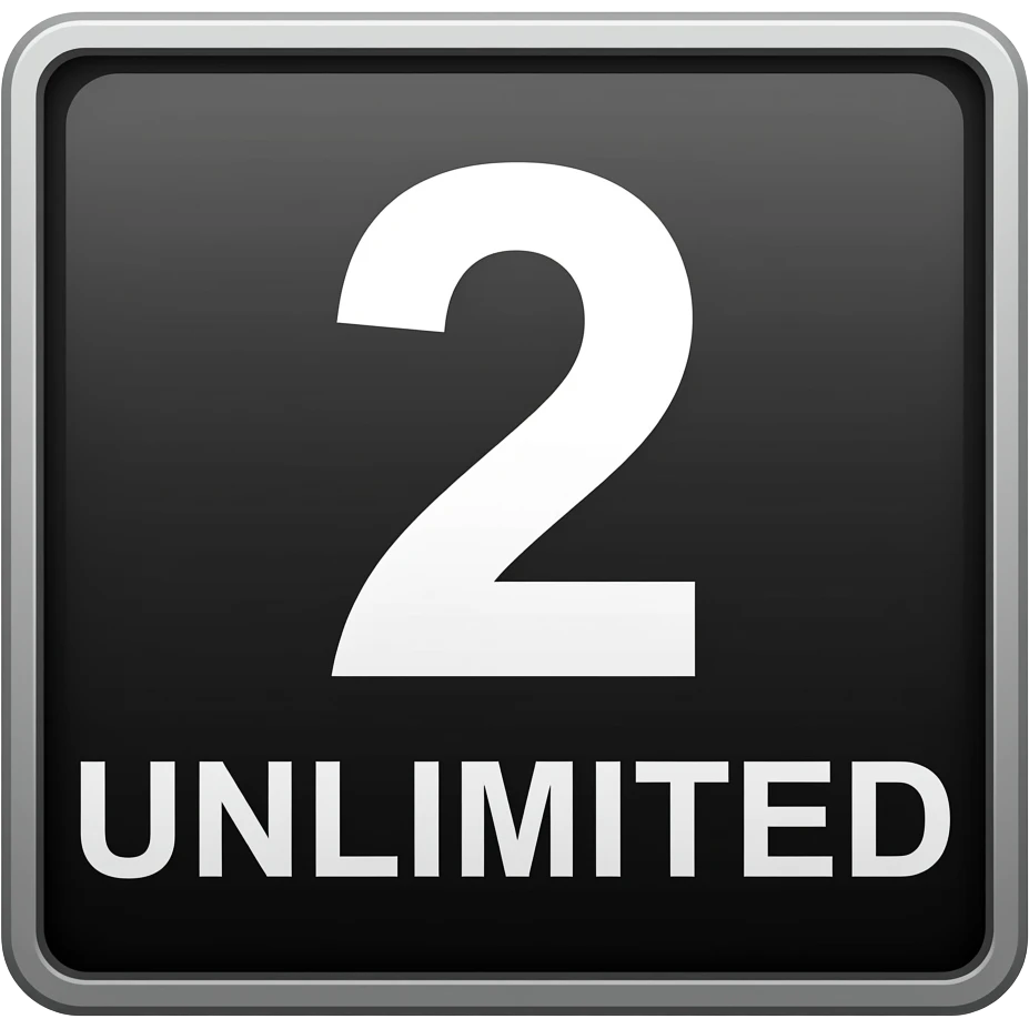 a big black sign with 2 UNLIMITED written on it emoji
