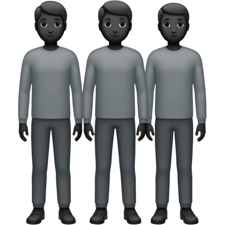 grey silhouette of a group of three emoji
