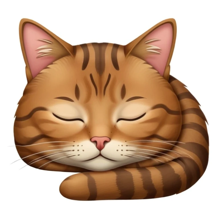 Chat marron tigre qui dort  emoji