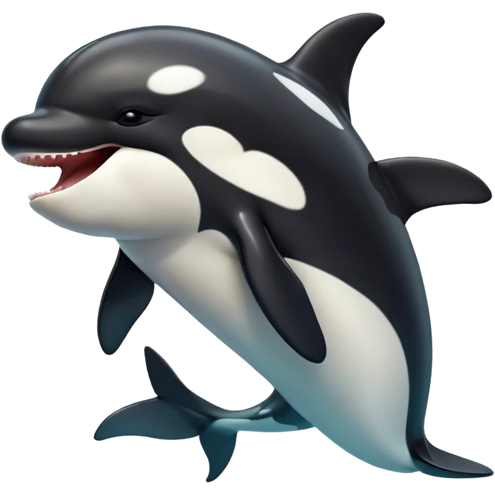 Cinematic Cute Yawning orca Portrait Emoji, Head tilted slightly with a dramatic, wide-open yawn, showcasing a sleek black-and-white body with gently relaxed fins and sleepy, half-closed eyes, Simplified yet irresistibly adorable features, highly detailed, glowing with a soft, cozy marine glow, high shine, relaxed yet expressive, stylized with a dash of whimsical deep-sea charm, soft glowing outline, capturing the essence of a drowsy yet affectionate orca that appears ready to stretch out in the waves for a nap! emoji
