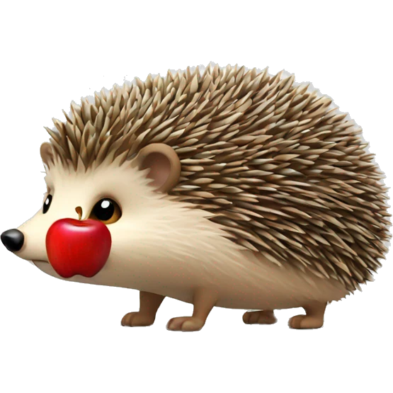 Hedgehog with apple emoji