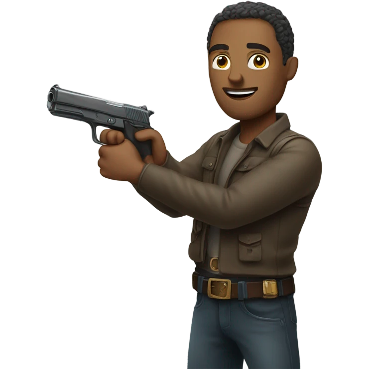 cool man with gun emoji
