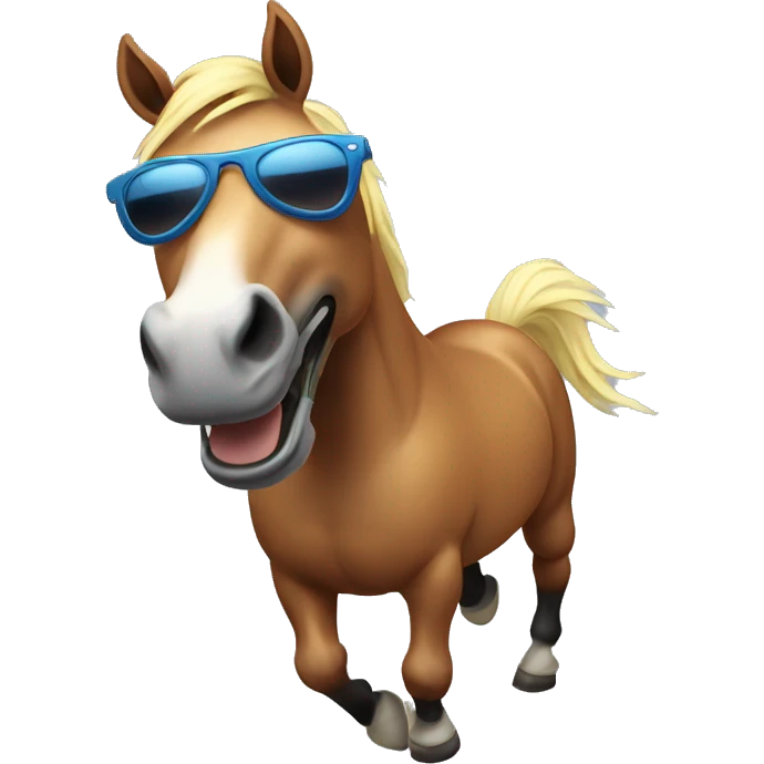 horse with sunglasses dancing rave lights emoji