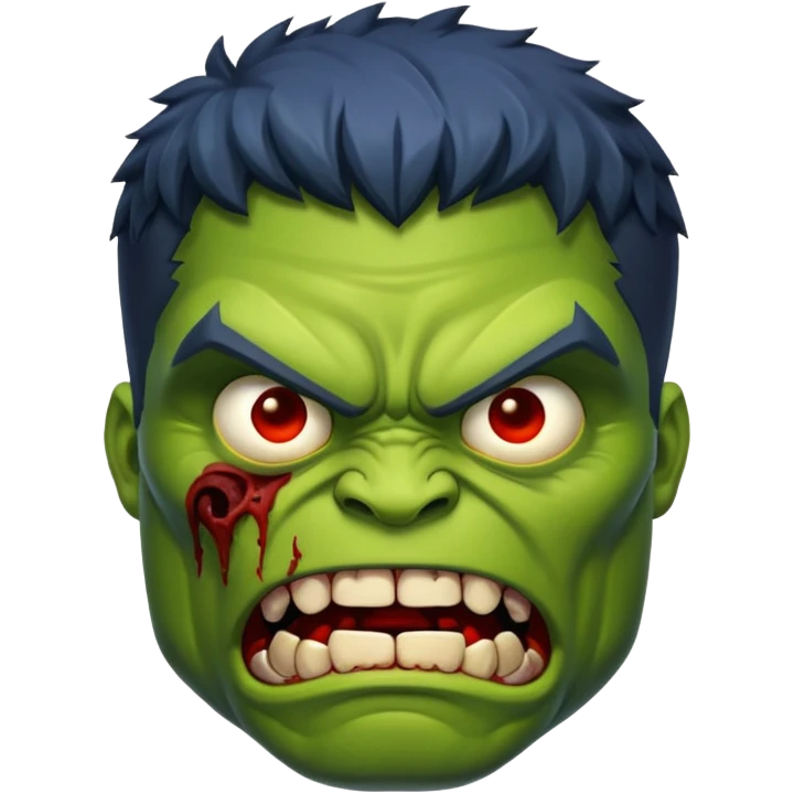 Zombie hulk face emoji