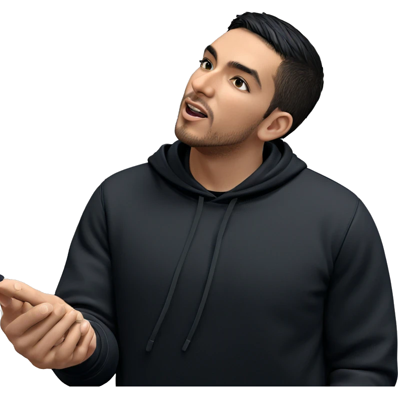 boy in black hoodie emoji