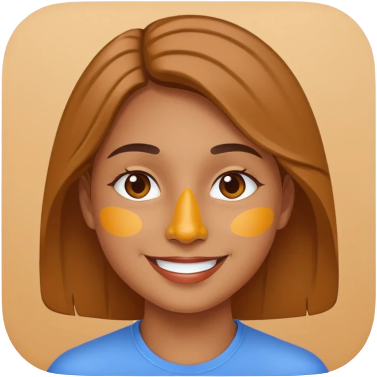 Paint on only nose, half body, ellipse shape face. emoji