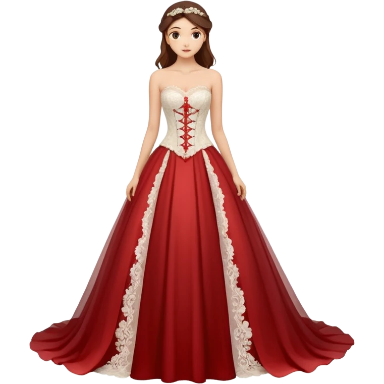 A romantic strapless A-line wedding gown with a sheer lace corset bodice and flowing floral applique skirt. emoji