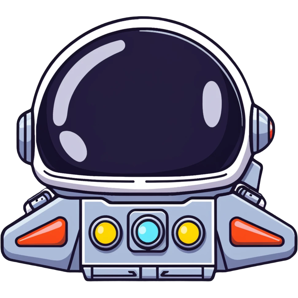 Vintage sci-fi bubble cockpit spaceship with ray guns emoji