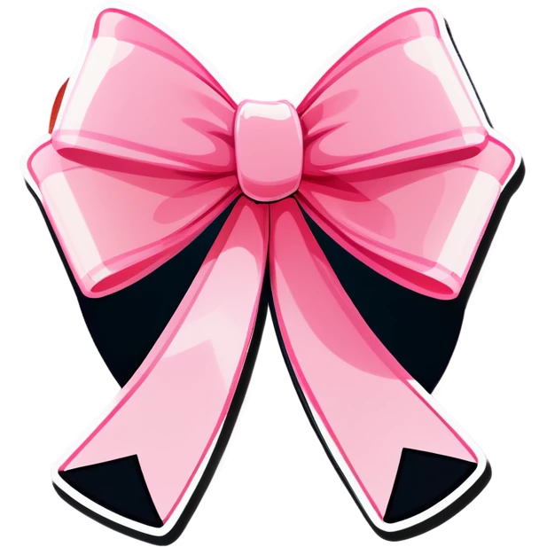 Pink cute ribbon bow emoji