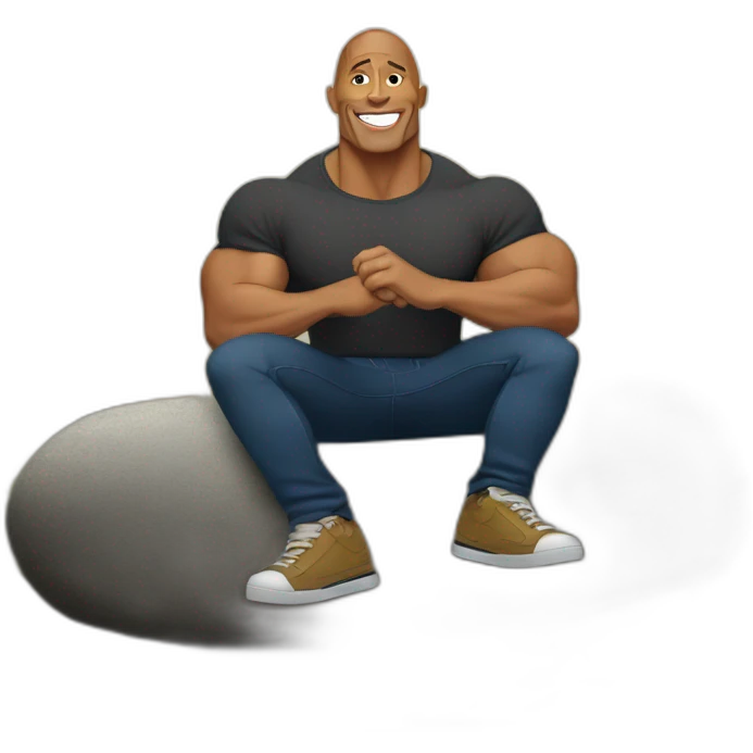 dwayne johnson sit on a rock emoji
