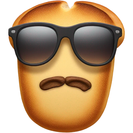 half bread with sunglasses emoji