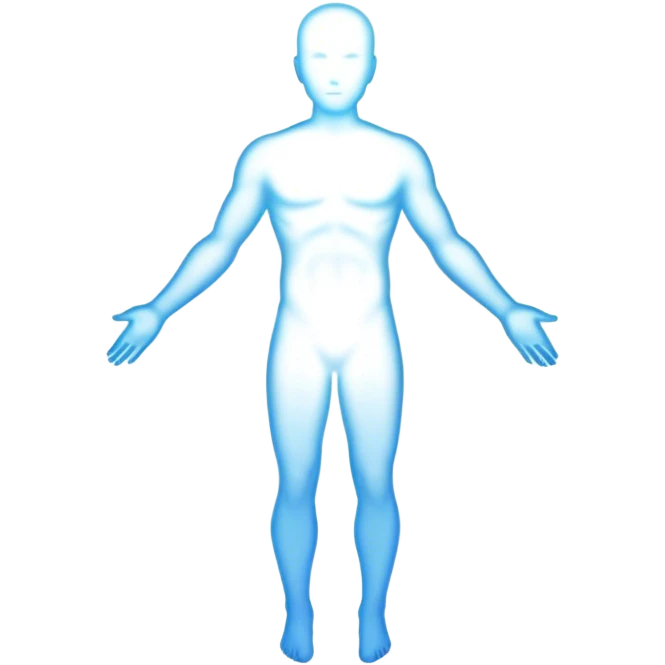 White strong spiritual aura emits from human silhouette  emoji