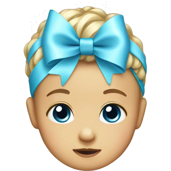 Baby blue bow  emoji
