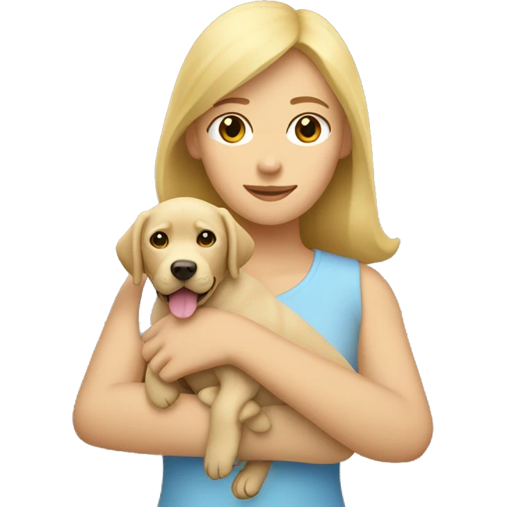 Labrador beige in Blonde Woman Arms  emoji