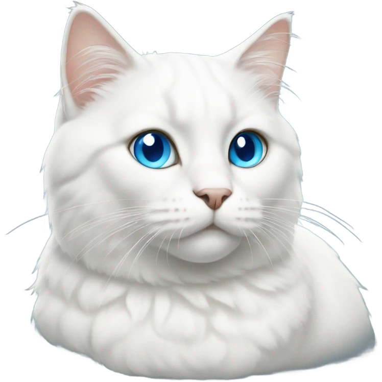 All white cat with blue eyes  emoji