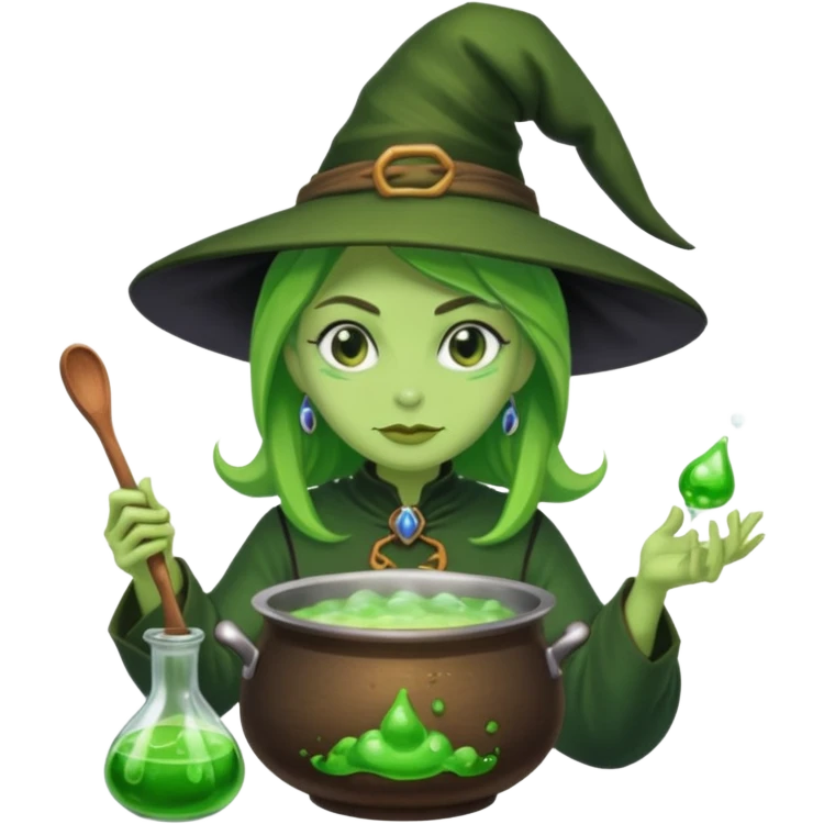 green witch cooking potion emoji