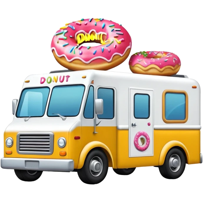 big donut truck with donut decals, frosting decals and sprinkle decals emoji