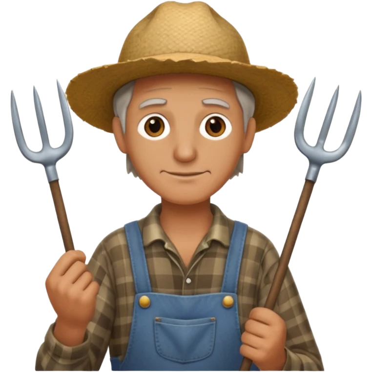 farmer with pitchfork emoji
