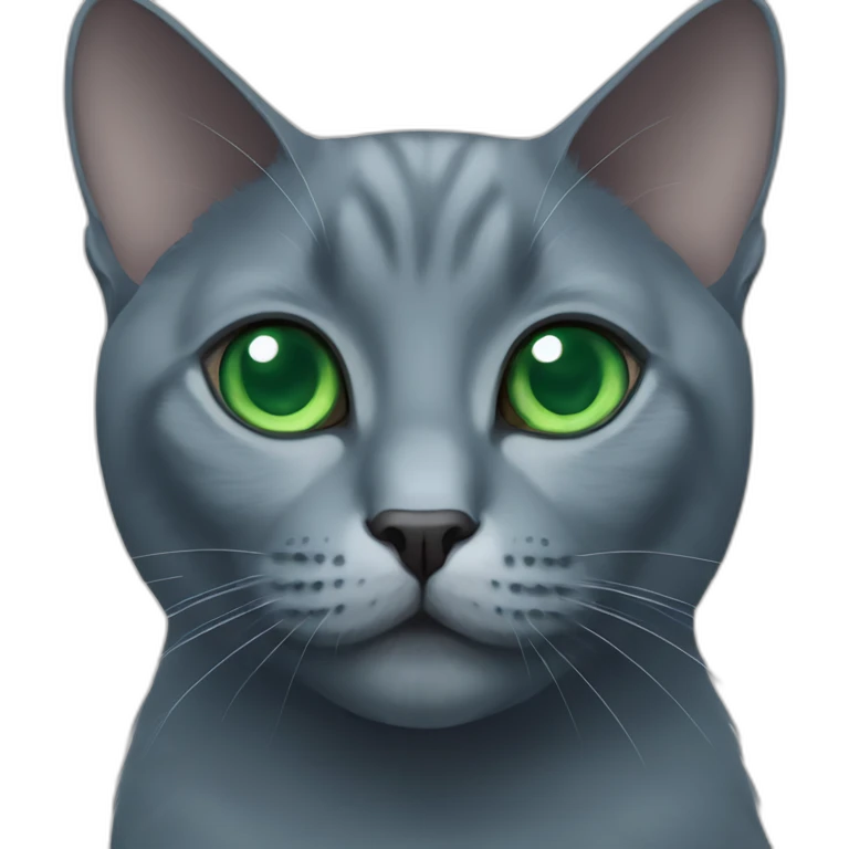 russian blue cat emerald eyes emoji