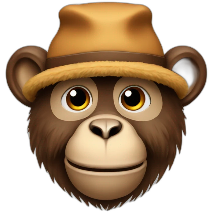 Cool Monkey with warm furry hat emoji