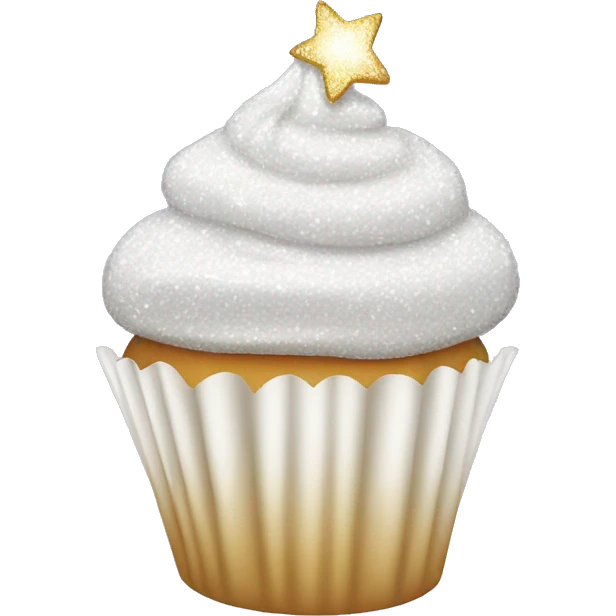 white sparkly cupcake emoji