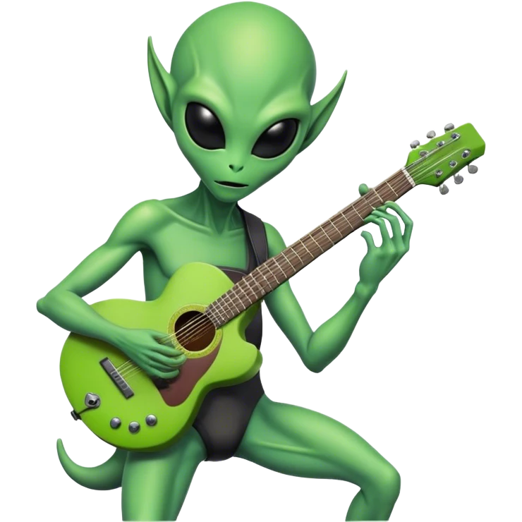 alien playing the guitar emoji