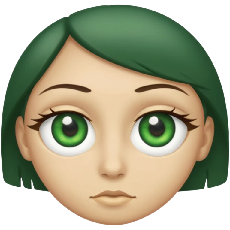 make two eyes and make them green emoji