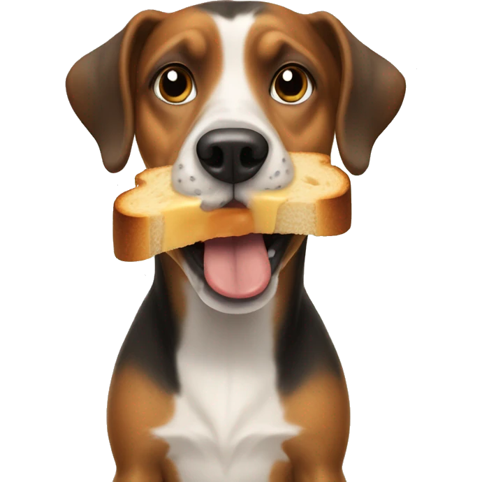 Dog eating toast emoji