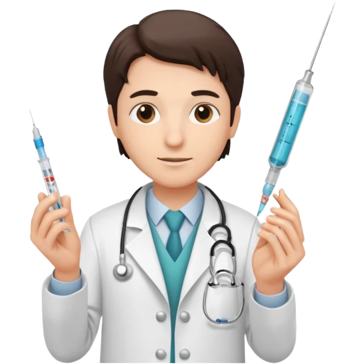 Doctor holding injection emoji