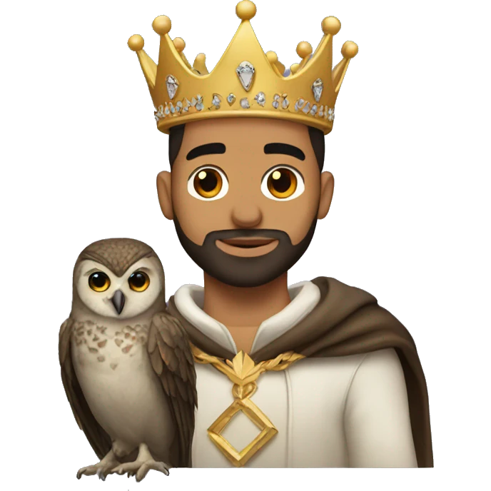 Drake wearing crown with an owl emoji