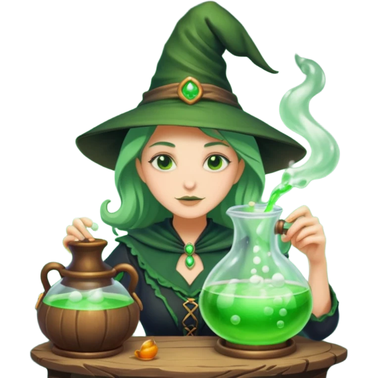 green witch cooking potion emoji