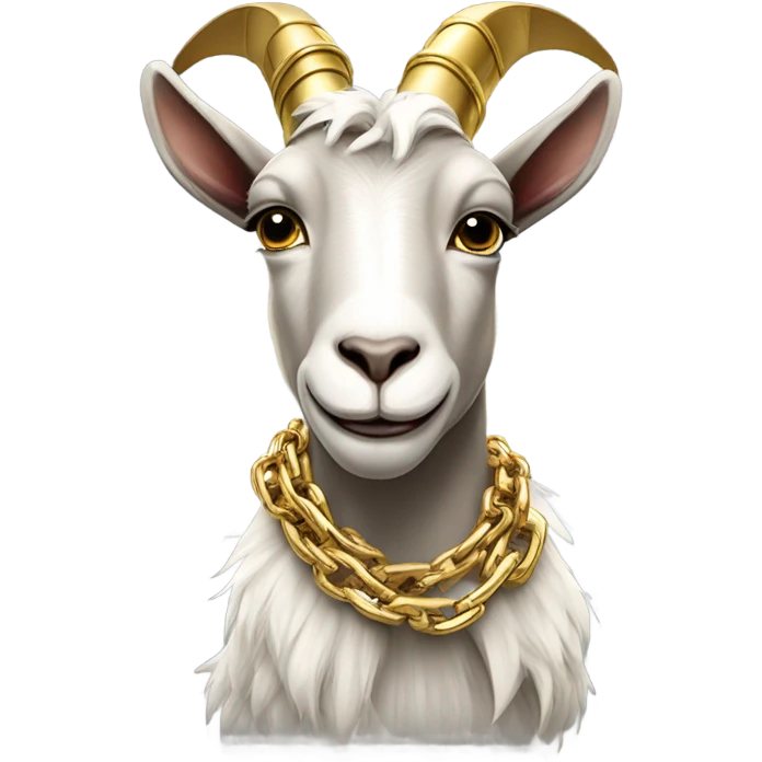 A Goat that makes rap with gold chains emoji