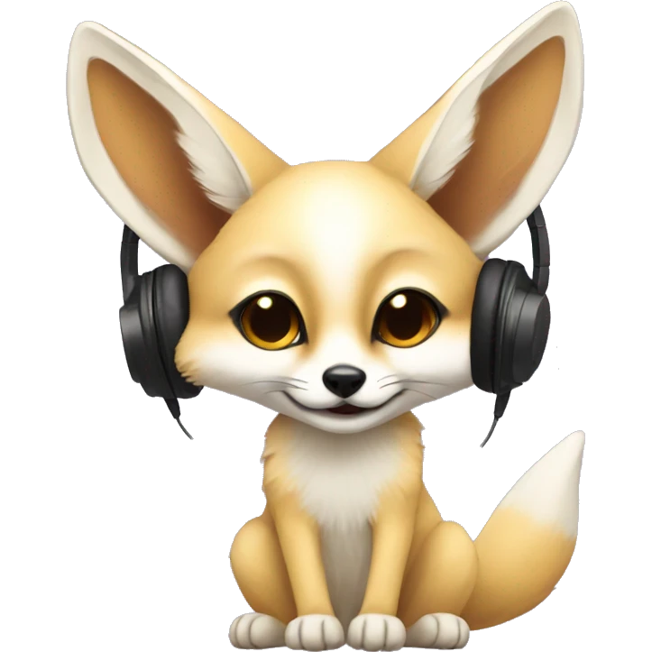 Fennec Fox in headphones emoji