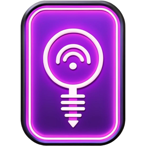 **Prompt for image generation:**    *"Purple geotag, glowing neon sign, abstract background, futuristic style, digital art, vibrant colors., lighting,  emoji