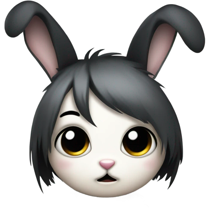 Emo bunny with bangs  emoji