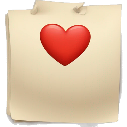 bloc note avec coeur rouge emoji