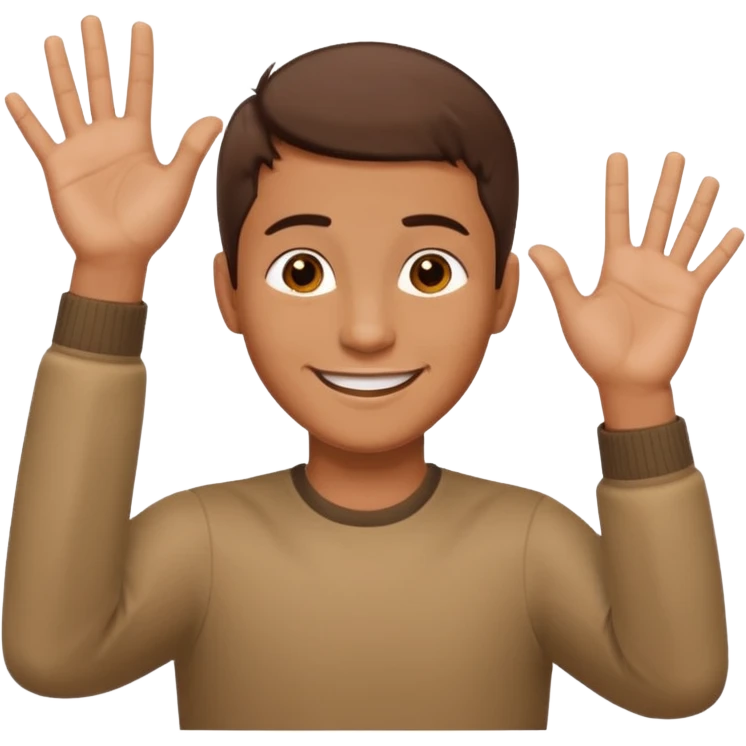 A man who has his balls to big and move yours hands upp and down emoji