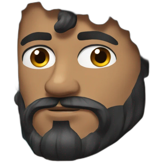 Swimmer googles muscles black hair and beard emoji